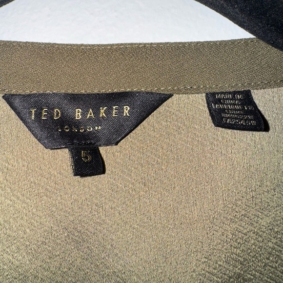 Khaki Green Cinch Waist Utility Shirt Size 5 - Picture 4 of 5